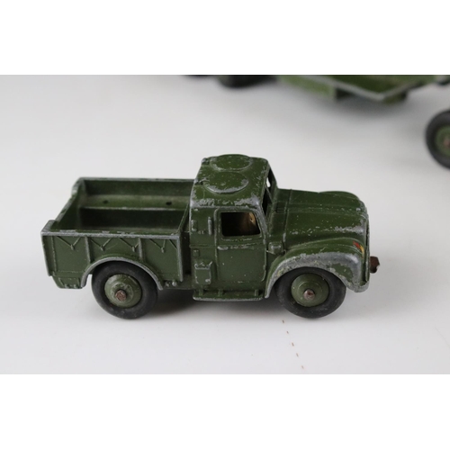 455 - 11 Mid 20th C Dinky military diecast models to include 660 Tank Transporter, 626 Military Ambulance ... 