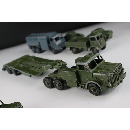 455 - 11 Mid 20th C Dinky military diecast models to include 660 Tank Transporter, 626 Military Ambulance ... 