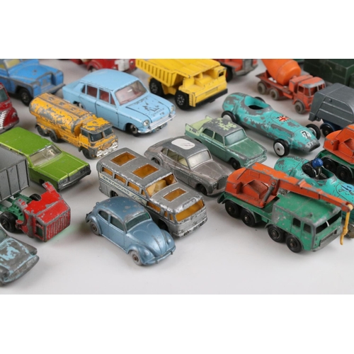 457 - Around 35 mid 20th play worn diecast models to include Matchbox Lesney, Dinky & Corgi featuring Corg... 