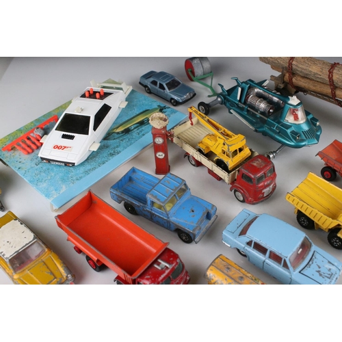 457 - Around 35 mid 20th play worn diecast models to include Matchbox Lesney, Dinky & Corgi featuring Corg... 