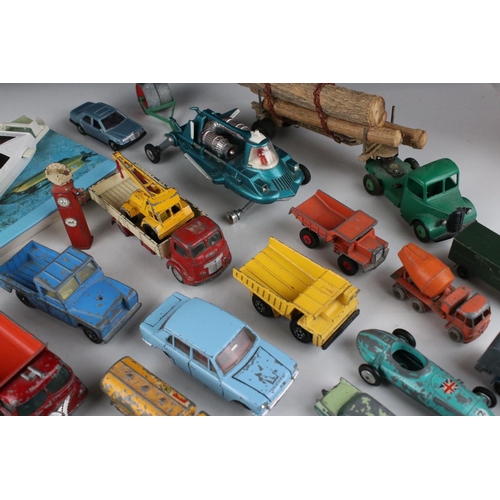 457 - Around 35 mid 20th play worn diecast models to include Matchbox Lesney, Dinky & Corgi featuring Corg... 