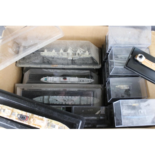 458 - Large quantity of diecast metal ships to include Triang Minic examples, various models, contained wi... 