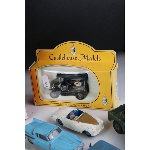 459 - 16 Original mid 20th C play worn diecast models to include Corgi and Dinky road and military example... 