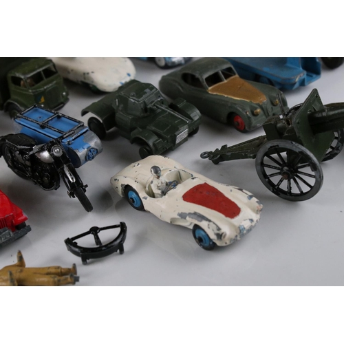 459 - 16 Original mid 20th C play worn diecast models to include Corgi and Dinky road and military example... 