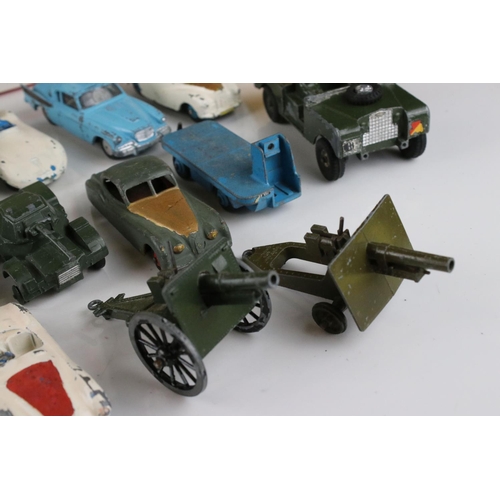 459 - 16 Original mid 20th C play worn diecast models to include Corgi and Dinky road and military example... 