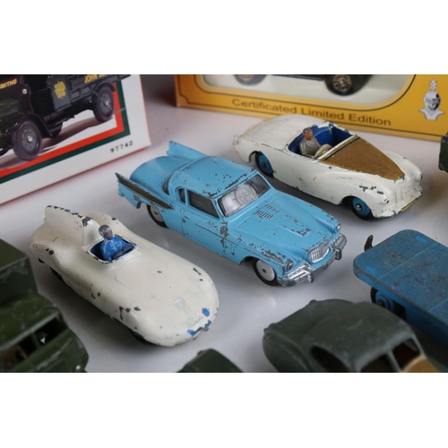 459 - 16 Original mid 20th C play worn diecast models to include Corgi and Dinky road and military example... 