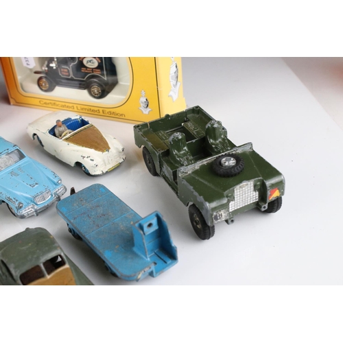 459 - 16 Original mid 20th C play worn diecast models to include Corgi and Dinky road and military example... 