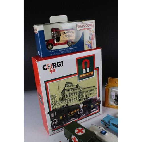 459 - 16 Original mid 20th C play worn diecast models to include Corgi and Dinky road and military example... 