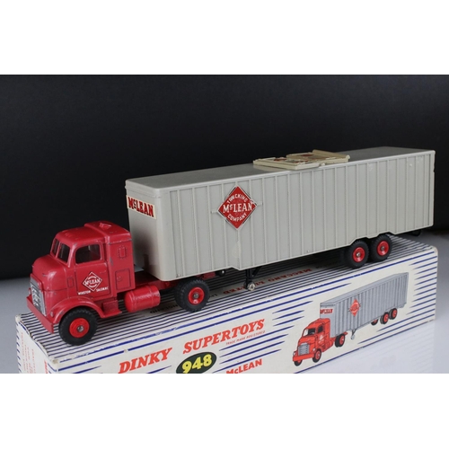 463 - Boxed Dinky Supertoys 948 Tractor Trailer McLean diecast model, some paint chips to cab, trailer doo... 