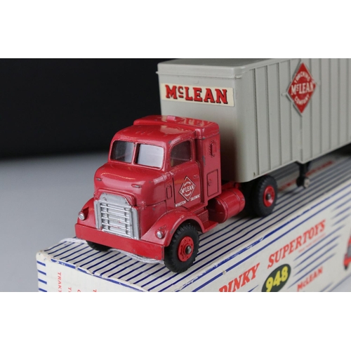 463 - Boxed Dinky Supertoys 948 Tractor Trailer McLean diecast model, some paint chips to cab, trailer doo... 