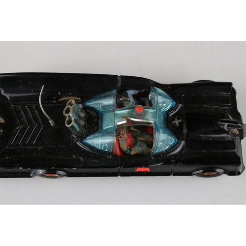 500 - Boxed Corgi 267 Batman Batmobile diecast model with both Batman & Robin figures, diecast showing som... 