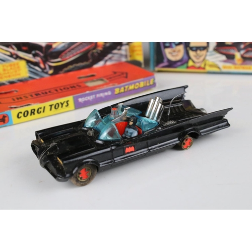 503 - Boxed Corgi 267 Batman Batmobile diecast model with Batman figures, diecast gd, inner display missin... 