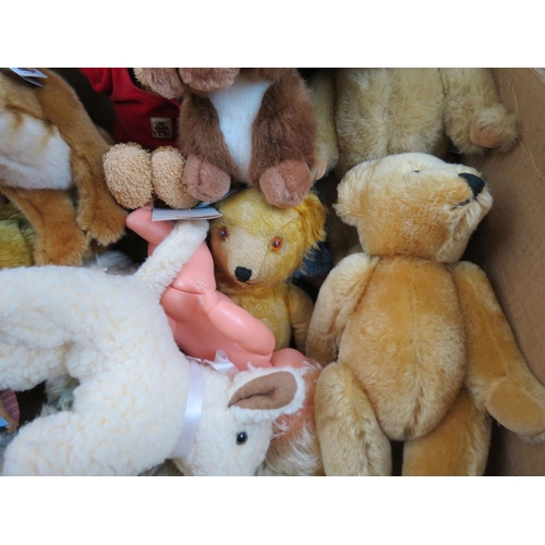 1564 - Collection of soft toys and dolls to include Stieff 230172 bear with tags, Living Nature Sabretooth ... 