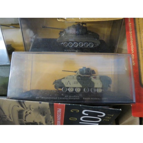 400A - Collection of 94 cased deAgostini Combat Tanks Collection magazines with diecast models still attach... 