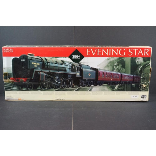 13 - Boxed Hornby Marks & Spencer OO gauge R1052 Evening Star train set, complete with locomotive & coach... 