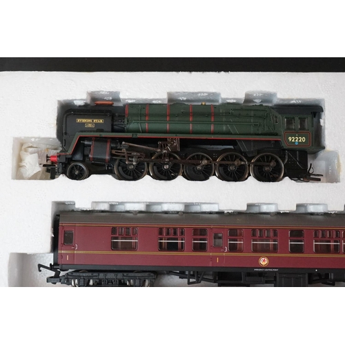 13 - Boxed Hornby Marks & Spencer OO gauge R1052 Evening Star train set, complete with locomotive & coach... 