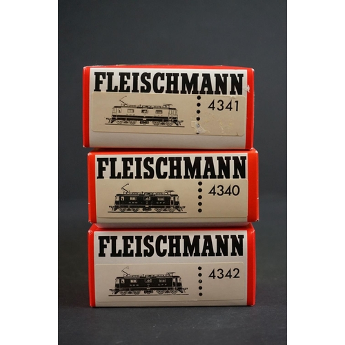 15 - Three boxed Fleischmann HO gauge locomotives to include 4341, 4342 & 4340