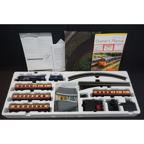 6 - Boxed Hornby OO gauge R1094 The Royal Scot train set with Station, appears complete with locomotive ... 