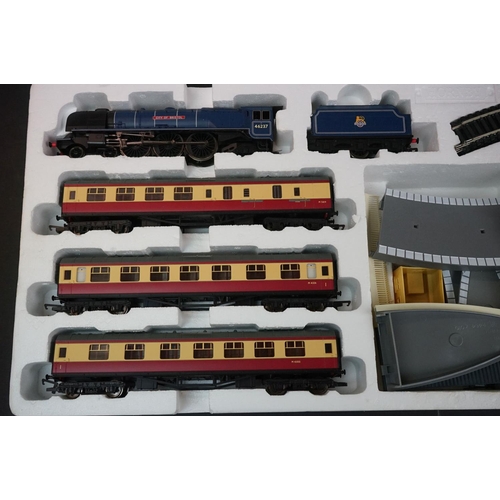 6 - Boxed Hornby OO gauge R1094 The Royal Scot train set with Station, appears complete with locomotive ... 