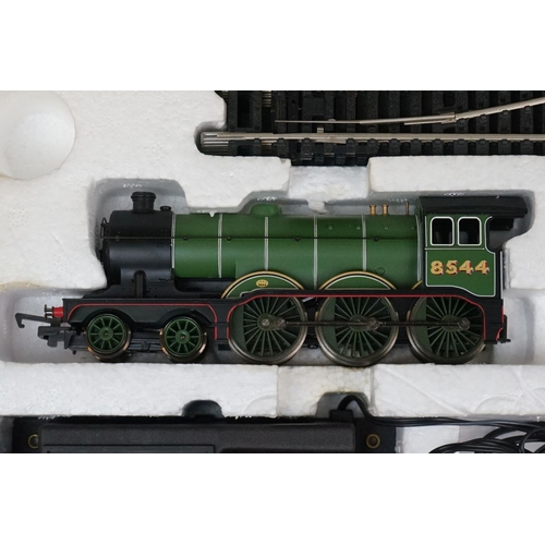 7 - Boxed Hornby OO gauge R1032 Mainline Steam train set, complete with locomotive and coaches, discolou... 