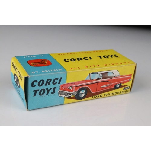 506 - Boxed Corgi 214 Ford Thunderbird diecast model in turquoise, excellent