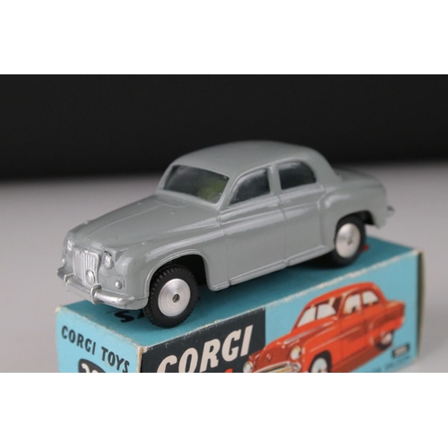 507 - Two boxed Corgi diecast models to include 204 Rover 90 Saloon in grey (box gd with edge wear, diecas... 