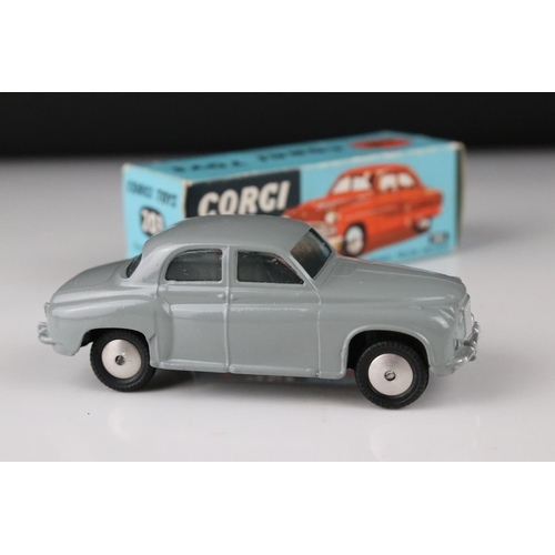 507 - Two boxed Corgi diecast models to include 204 Rover 90 Saloon in grey (box gd with edge wear, diecas... 