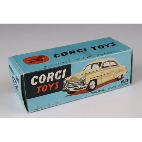 507 - Two boxed Corgi diecast models to include 204 Rover 90 Saloon in grey (box gd with edge wear, diecas... 