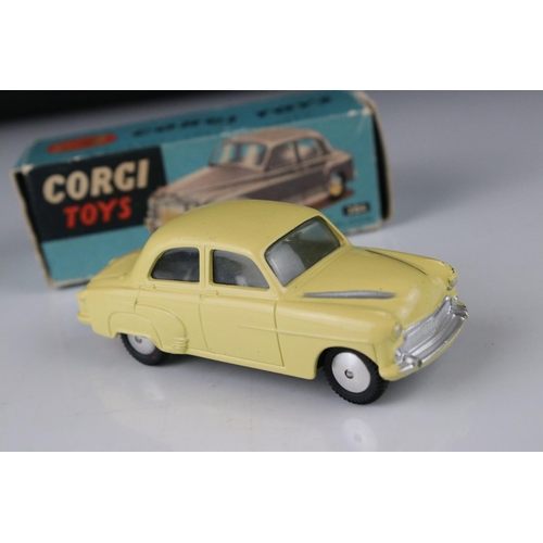 507 - Two boxed Corgi diecast models to include 204 Rover 90 Saloon in grey (box gd with edge wear, diecas... 