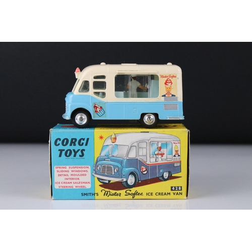 508 - Boxed Corgi 428 Smith's Mister Softee Ice Cream Van diecast model, diecast vg other than paint loss ... 