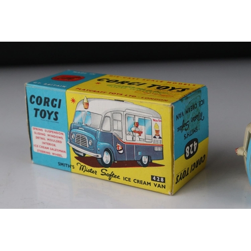 508 - Boxed Corgi 428 Smith's Mister Softee Ice Cream Van diecast model, diecast vg other than paint loss ... 