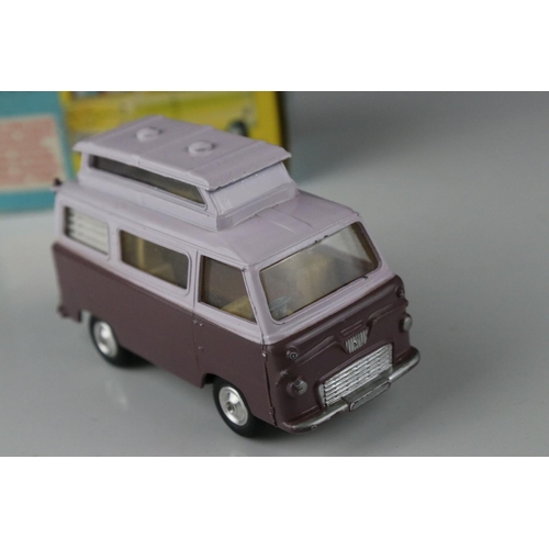 509 - Boxed Corgi 420 Ford Thames Airborne Caravan diecast model in two tone pink/lilac, couple of paint c... 