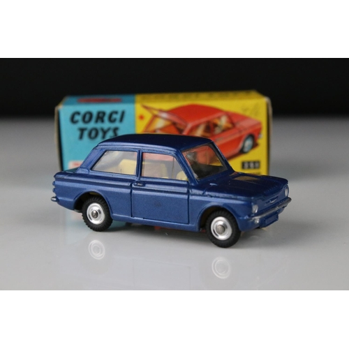 511 - Two boxed Corgi diecast models to include 251 Hillman Imp in blue with yellow interior (box vg, diec... 