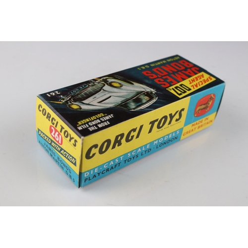 512 - Boxed Corgi 261 James Bond Aston Martin DB5 diecast model with secret instructions, paper bag and 2 ... 