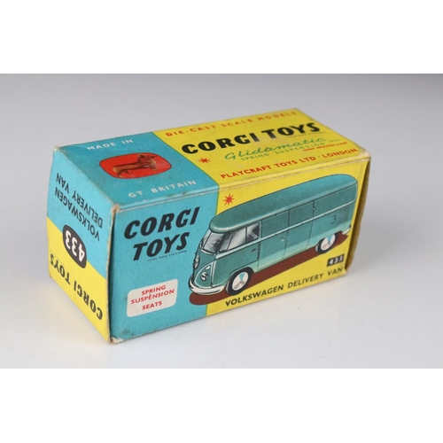 513 - Boxed Corgi 433 Volkswagen Delivery Van diecast model in two tone red/white, ex