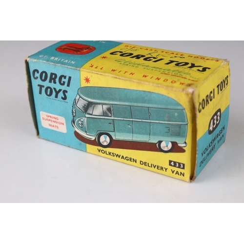 513 - Boxed Corgi 433 Volkswagen Delivery Van diecast model in two tone red/white, ex