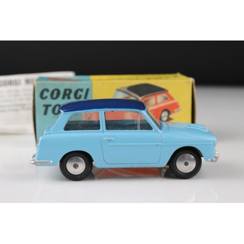 517 - Two boxed Corgi diecast models to include 216 Austin A40 Saloon (diecast excellent, box gd) & 217 Fi... 