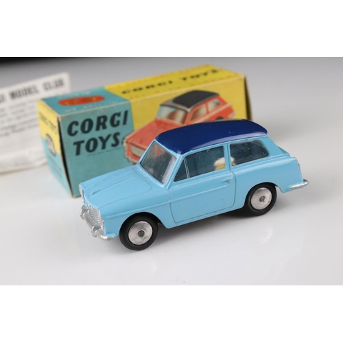 517 - Two boxed Corgi diecast models to include 216 Austin A40 Saloon (diecast excellent, box gd) & 217 Fi... 