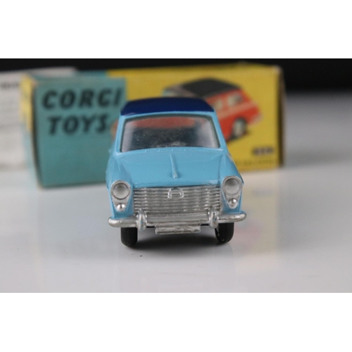 517 - Two boxed Corgi diecast models to include 216 Austin A40 Saloon (diecast excellent, box gd) & 217 Fi... 