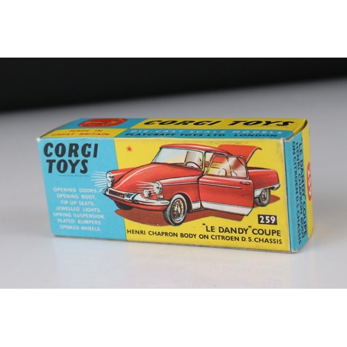 519 - Boxed Corgi 259 Le Dandy Coupe Henri Chapron Body on Citroen DS Chassis diecast model in metallic ma... 