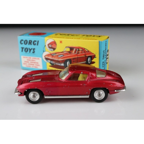 520 - Two boxed Corgi diecast models to include 316 NSU Sports Prinz in metallic cerise (excellent) and 31... 