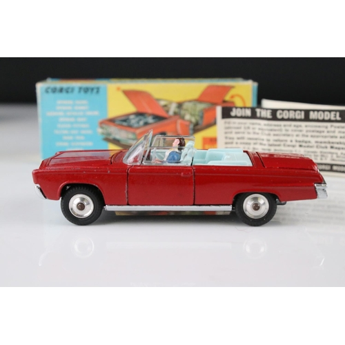 521 - Three boxed Corgi diecast models to include 241 Ghia L6.4 in metallic blue, 314 Ferrari Berlinetta 2... 