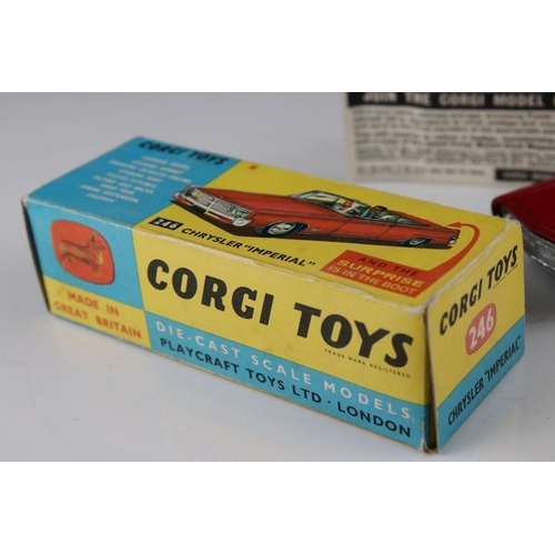 521 - Three boxed Corgi diecast models to include 241 Ghia L6.4 in metallic blue, 314 Ferrari Berlinetta 2... 