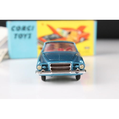 521 - Three boxed Corgi diecast models to include 241 Ghia L6.4 in metallic blue, 314 Ferrari Berlinetta 2... 