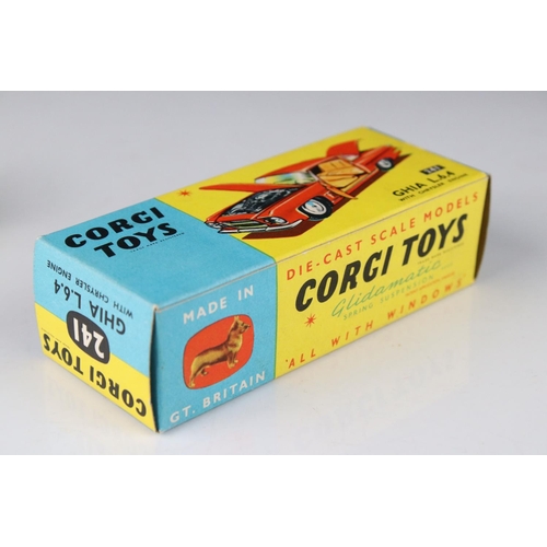 521 - Three boxed Corgi diecast models to include 241 Ghia L6.4 in metallic blue, 314 Ferrari Berlinetta 2... 