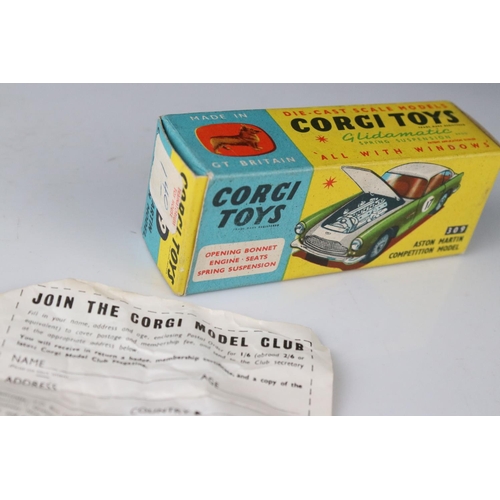 522 - Boxed Corgi 309 Aston Martin Competition Model diecast model, decals and diecast excellent, gd box w... 