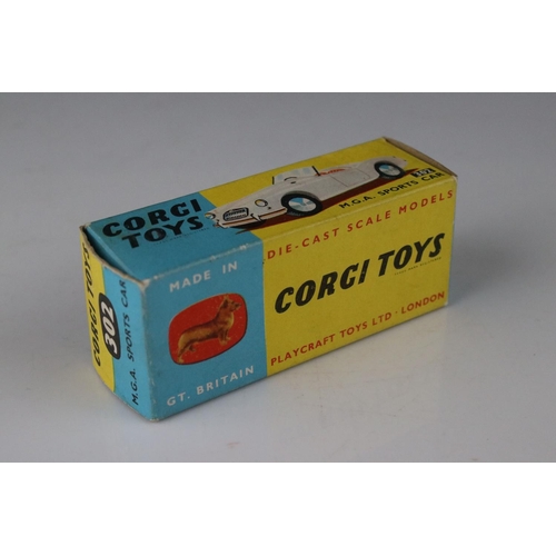 523 - Two boxed Corgi diecast models to include 302 MGA Sports Car in metallic green and 303 Mercedes Benz... 