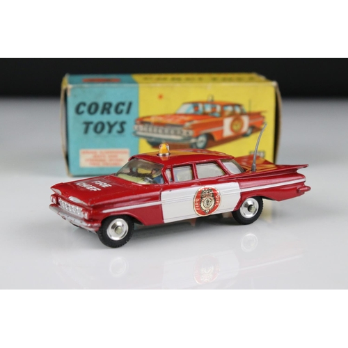 524 - Two boxed Corgi diecast Emergency Service models to include 463 Commer Ambulance and 439 Chevrolet F... 