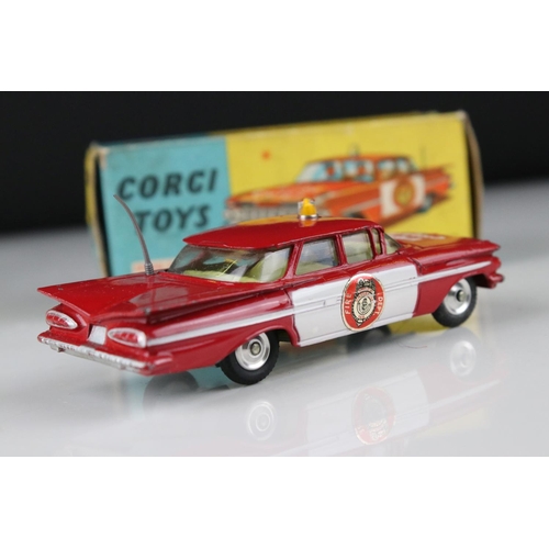 524 - Two boxed Corgi diecast Emergency Service models to include 463 Commer Ambulance and 439 Chevrolet F... 