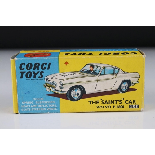 525 - Boxed Corgi 258 The Saint's Car Volvo P1800 diecast model, decal ex, diecast vg, box vg